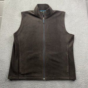 Woolrich Fleece Vest Mens Brown Size XL Full Zip